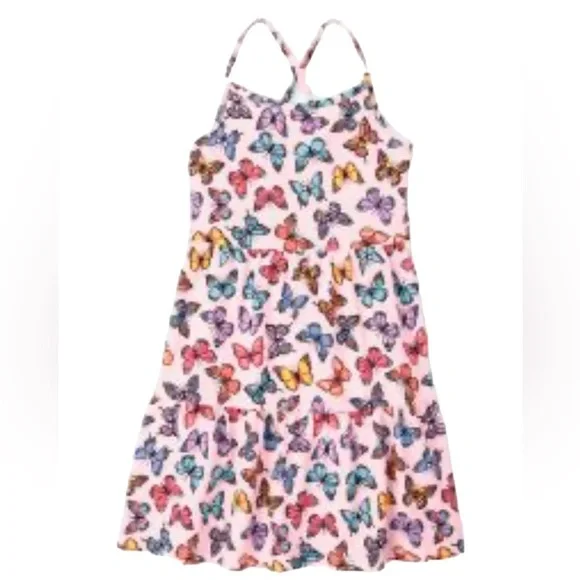 The Children’s Place Light Pink Multi Color Butterflies Tiered Dress Size M - Picture 8 of 8